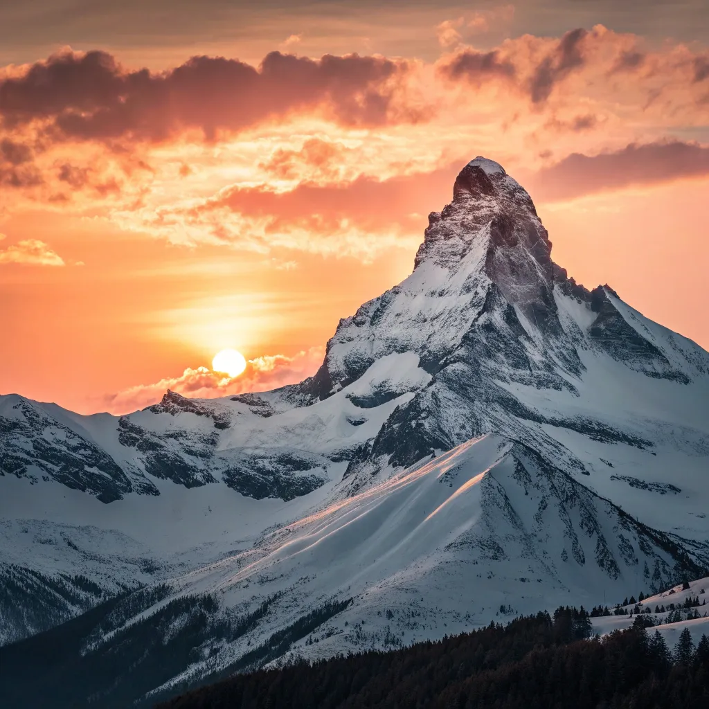 A sunrise over a mountain peak symbolizing new beginnings